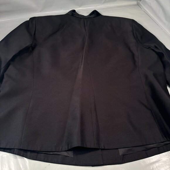 Dana Buchman Blazer Womens Silk Feather Trim  Jacket Velvet Buttons Long Sleeves - Picture 12 of 15